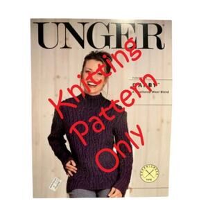 New Unger 1416 Darby Cabled Mock Turtleneck Pullover Sweater Knitting Pattern